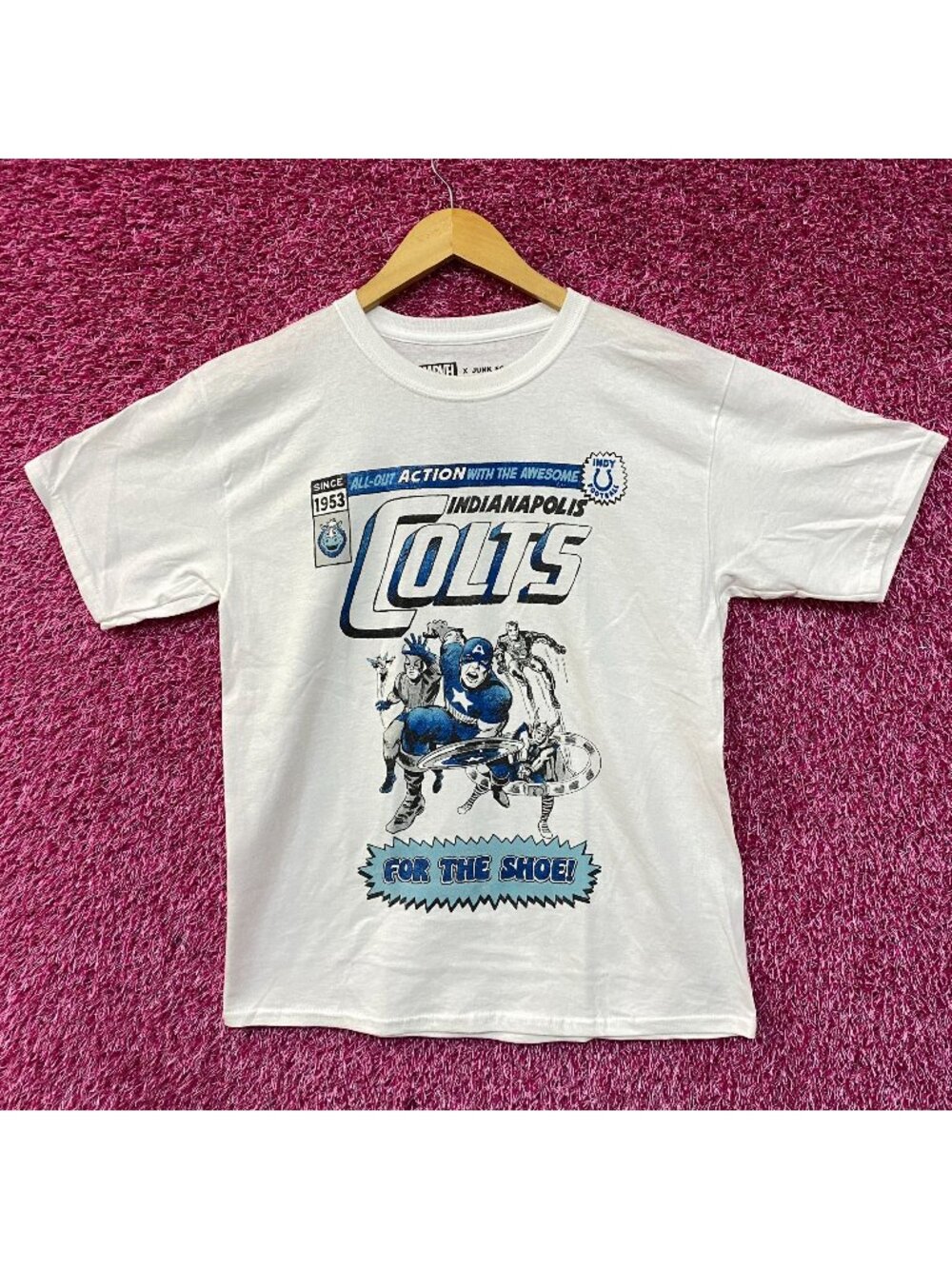 Junk Food X Marvel The Avengers Indianapolis Colts For the Shoe T-Shirt XS